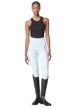 Yagya Compression Pull On High Waisted Full Seat Riding Breeches White Sz Medium